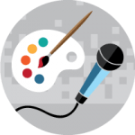 Microphone and paint palette