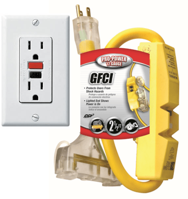 GFCI outlet and extension cord