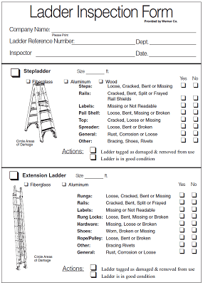Image of the ladder inspection form front page
