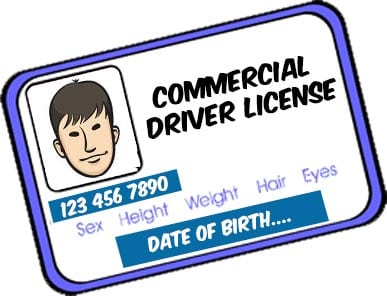 cartoon image of a commercial driver's license