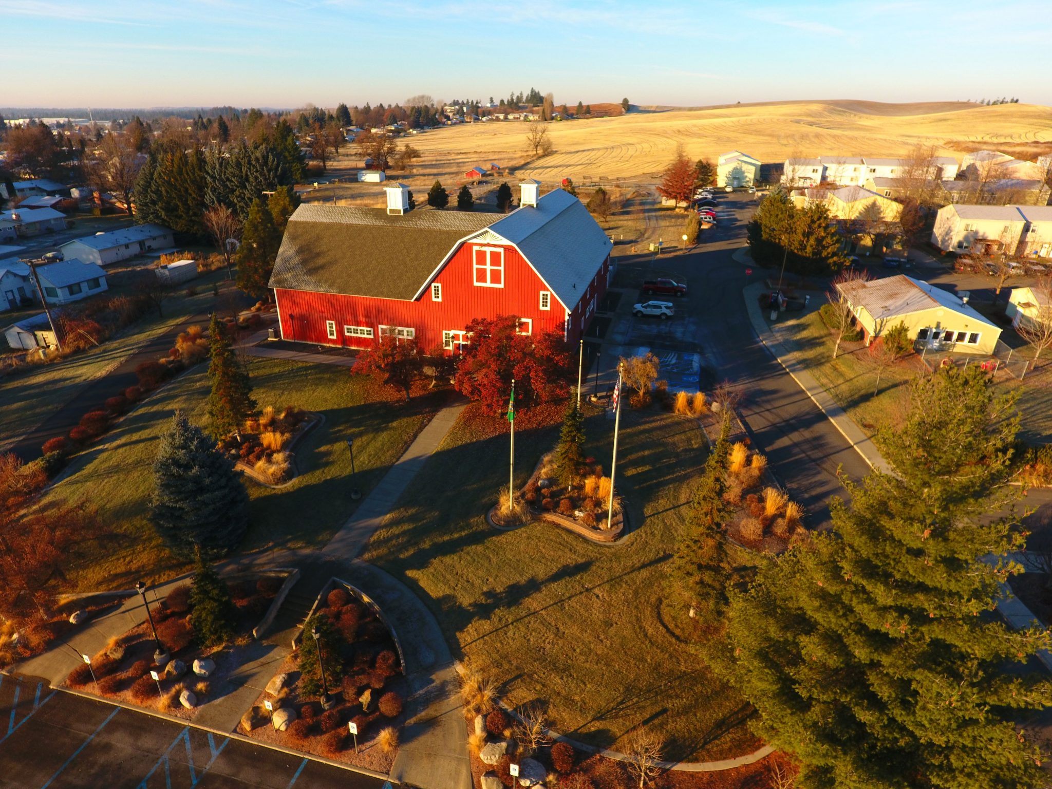 Red Barn photographed from a drone